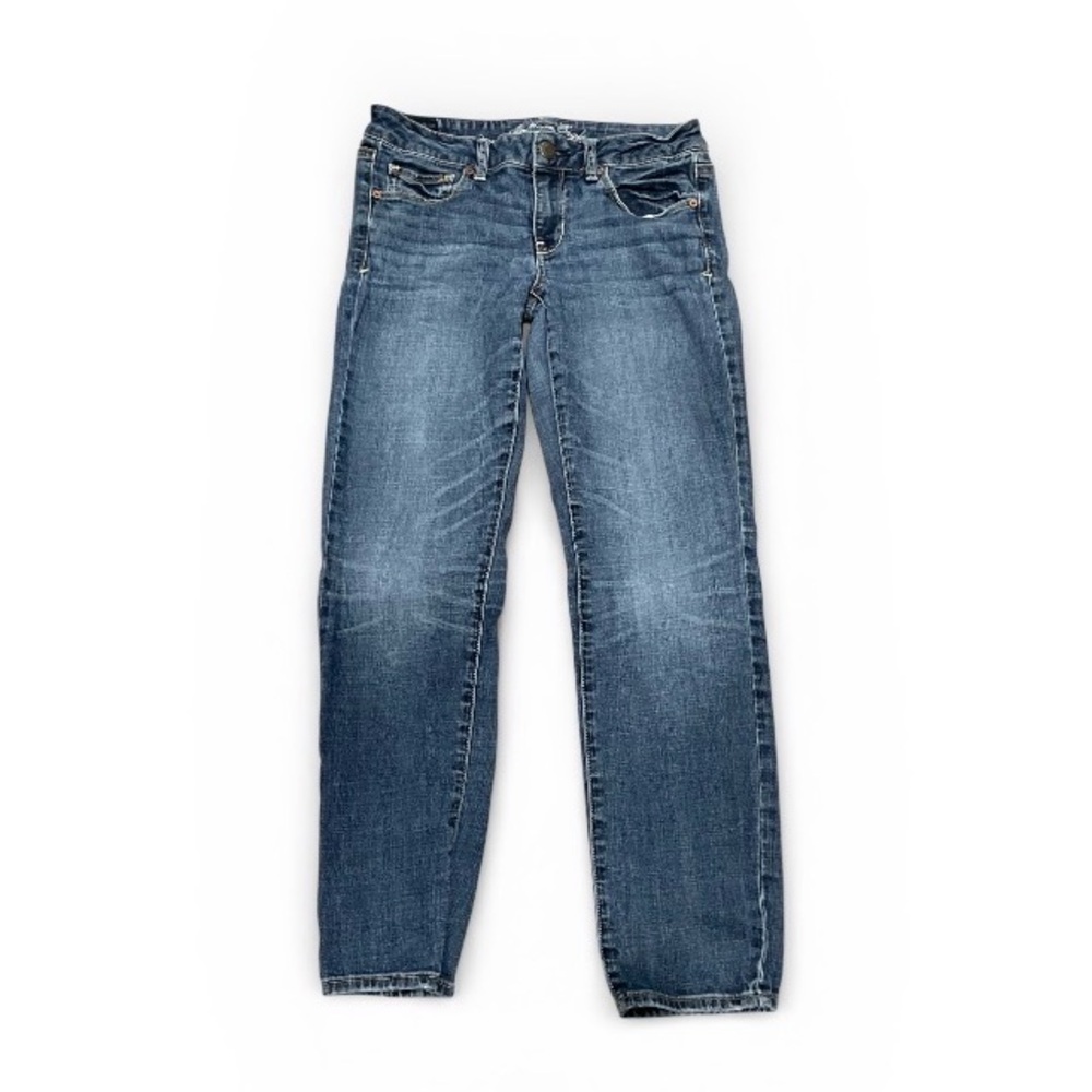 American Eagle Classic Blue Stretch Denim Skinny Jeans 8 short